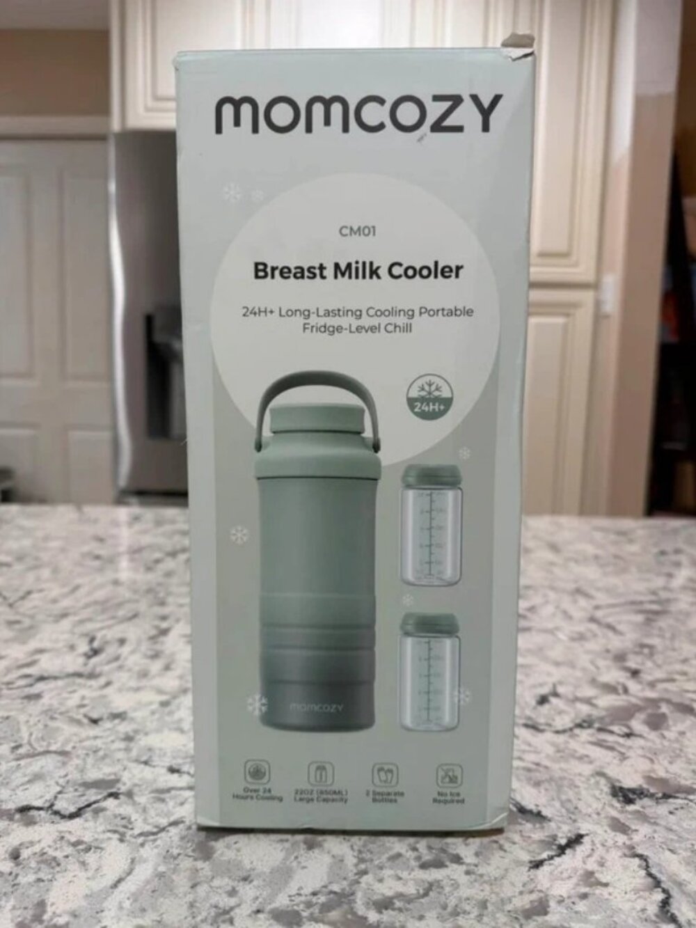 Momcozy CM01 22oz Portable Breast Milk Cooler – Green – New Open Box